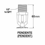 Sprinkler Standard K80 - 12 Cromado 68ºC - Pendente(Pendent) - MH287