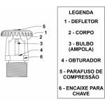 Sprinkler de Incêndio Standard 68ºC K80 - 12 Cromado - Para Cima (UpRight) - MH213
