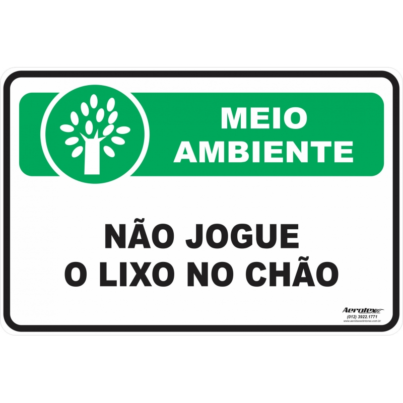 PLACA ATENÇÃO JOGUE LIXO NO LIXO