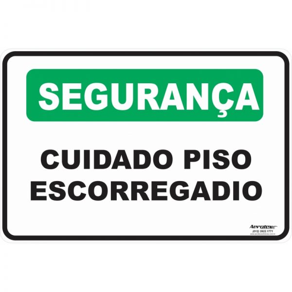 Placa Impressão Digital - Segurança Cuidado Piso Escorregadio 14cm x 19cm - PS257