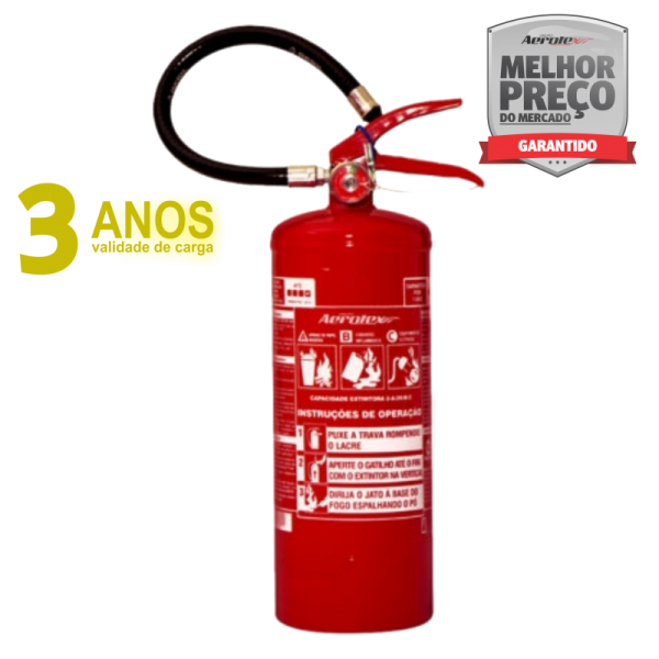 Extintor Pó ABC - PORTÁTIL - 2A-20BC - 4Kg - uso Veicular e Marítimo - Kombi - Furgão - Caminhão - EN013