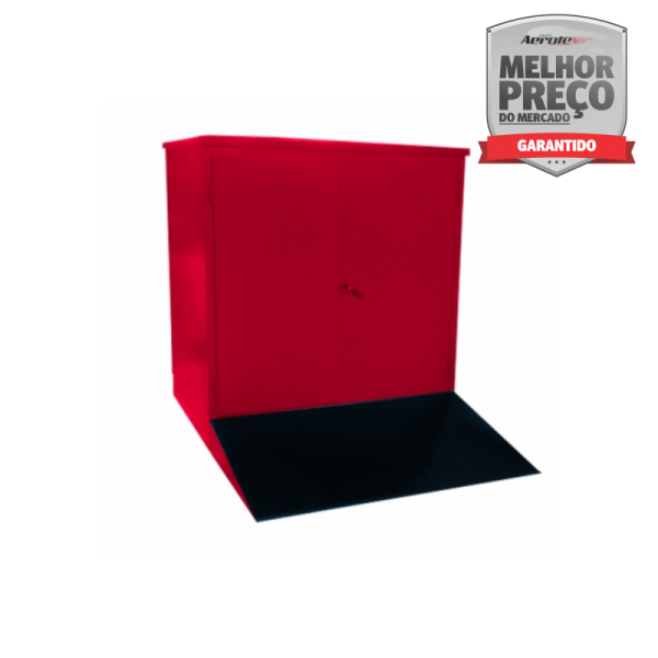 Armário Corta Fogo para 8 Tambores de 200L 190x200x230cm 2 Portas Vermelho Combustível Classe III - MH371