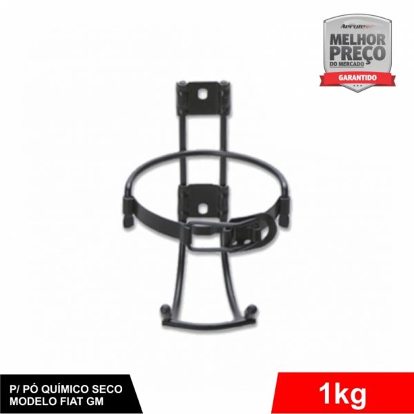 Suporte de Extintor Veicular Preto - Modelo Fiat GM - PQS 1 KG - CS010