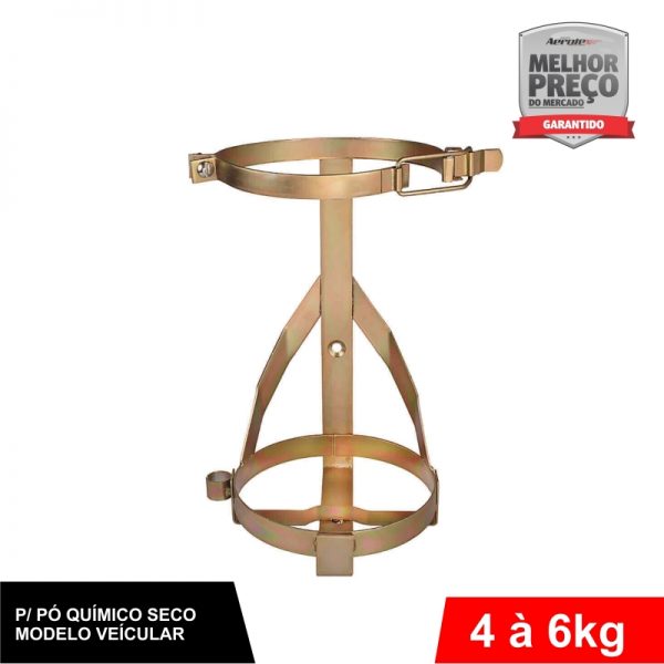 Suporte de Extintor Veicular - Bicromatizado - PQS 4/6 KG - CS042