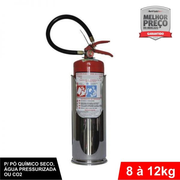 Suporte de Extintor - Aço Inox - Modelo "Batom" - AP / CO² / PQS 8 a 12kg - CS017