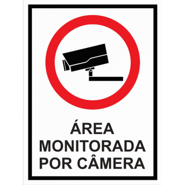 Placa Área Monitorada por Câmeras