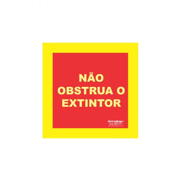 Adesivo Demarcação de Solo Extintor ( E17 ) 100 x 100 cm - Não Obstrua o Extintor - PS155