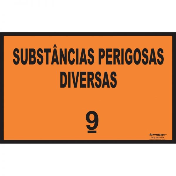 Placa Impressão Digital - Substâncias Perigosas Diversas 9 - Laranja - PS404