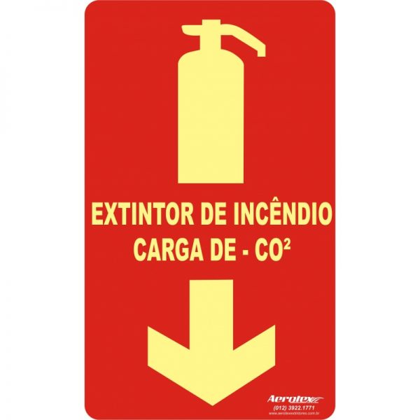 Placa Fotoluminescente Extintor CO2 ( E5 )
