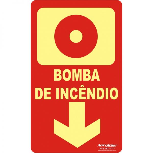 Placa Fotoluminescente Bomba c/ Seta ( E3 ) - 25x15cm - PF012