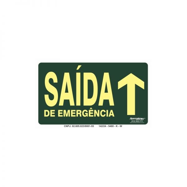 Placa Fotoluminescente Saída de Emergência Siga em Frente ( S22 ) 15x25cm - PF076