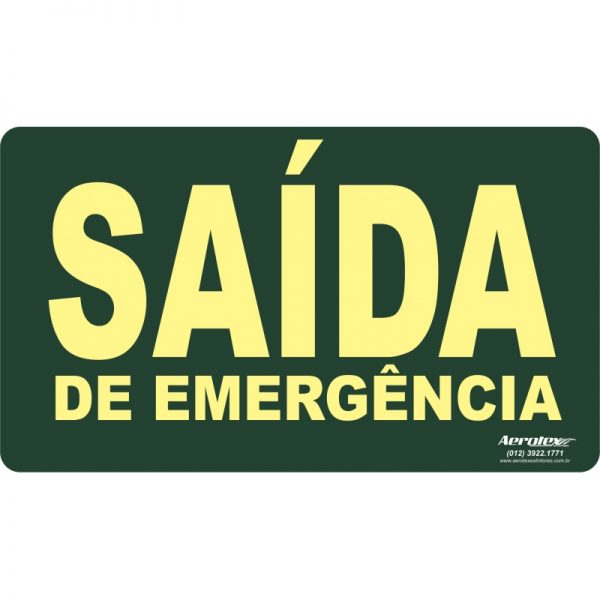 Placa Fotoluminescente Saída de Emergência ( S22 ) - 15x25cm - PF020