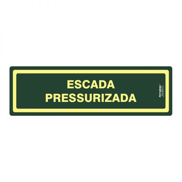 Placa Impressão Digital Escada Pressurizada 10 X 30 CM - PF079