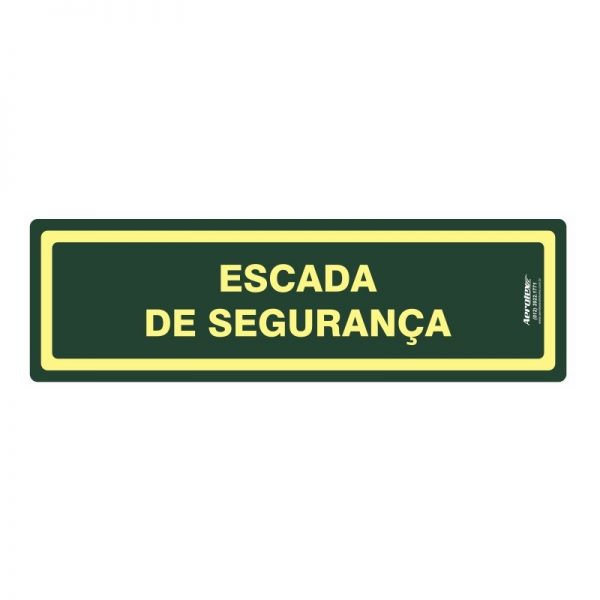 Placa Impressão Digital Escada de Segurança 10 X 30 CM - PF082