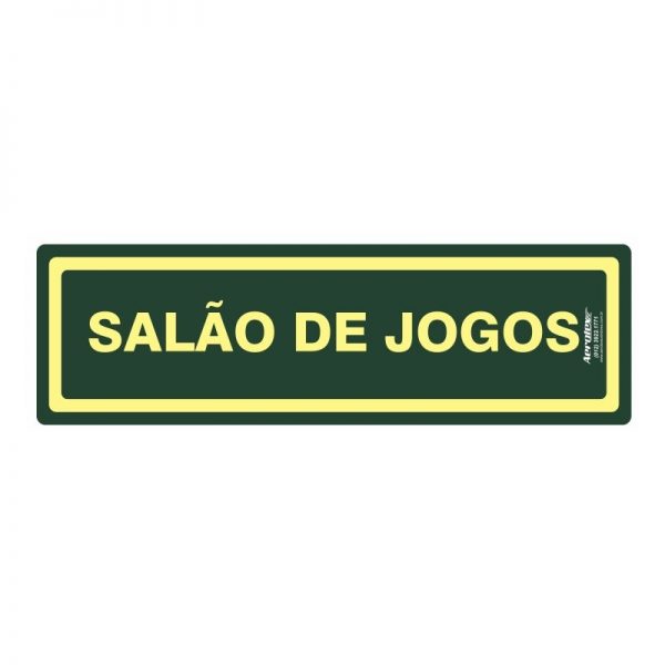 Placa Impressão Digital Salão de Jogos 10 X 30 CM - PF091